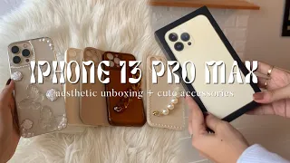 📦 IPHONE 13 PRO MAX | gold (128GB) unboxing, setting up + aesthetic accessories