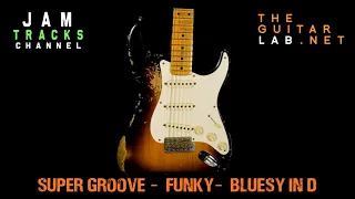 Super Groove / Funky Blues Guitar Jam Track in D