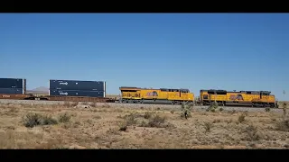 Eastbound Union Pacific very short intermodal train in New Mexico 11/13/19