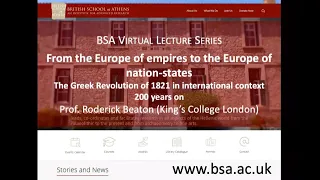 Roderick Beaton, “The Greek Revolution of 1821 in international context, 200 years on”