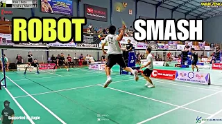 ROBOT SMASH Reza X RIan DIJAMU Petarung SESAME ! Tarung Bebas Badminton Ibu Kota PANAS 🔥