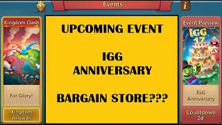 Lords Mobile - IGG ANNIVERSARY -  Upcoming event   -  Bargain store ?  All details revealed!