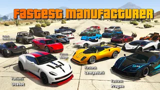 GTA V Which is the fastest vehicle manufacturer | All 59 Vehicle Brands