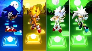 Sonic Exe 🆚 Super Sonic Exe 🆚 Hyper Sonic 🆚 Silver Sonic | Tiles Hop EDM Rush