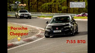 Honda Civic Type R FL5 chasing Porsches  @Nurburgring_official  @circuitdaysmedia trackday 7:55 big