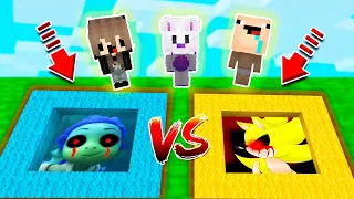 NO ESCOJAS EL AGUJERO EQUIVOCADO EN MINECRAFT 😱 AGUJERO DE LUCA CREEPYPASTA VS SUPERSONIC.EXE