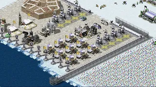 Red Alert 2 --  Icy Struggle Brutal Ai -- 7 vs 1 --- France  battle tank and ship