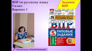 Как подготовиться к ВПР русский язык 5 класс вариант 1