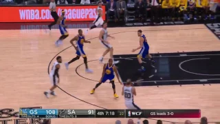 Manu Ginobili For Three - Warriors vs Spurs Game 4 May 22 2017