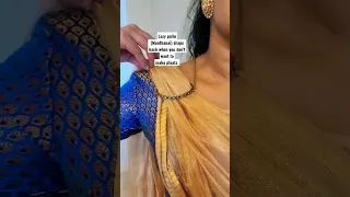 One minute saree pallu draping hack for your linen tissue Saree. #stylehack  #sareedrape #sareehacks