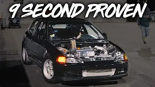 900HP SLEEPER AWD Civic On Street Tires 9 Second PROVEN!