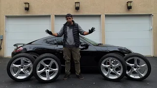 Porsche Cayman S Winter Wheels and Tires Swap: Ready for snow drifting!