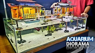 Create a Floating Village Diorama Aquarium for Small Fish - AQUARIUM DECORATIONS