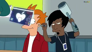 Futurama An EyePhone is Being Installed On or Inserted Into Fry's Face