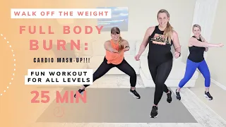 "25-Minute Full Body muscle Tone and Cardio for all levels at home or anywhere.  Torch the  pounds.