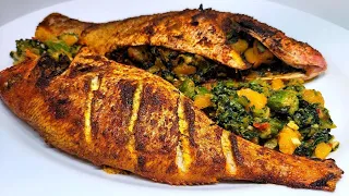 STUFFED RED SNAPPER | recipe oven roasted stuffed fish caribbean style