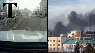 Moment Ukrainian shelling hits Russia's Belgorod