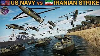 REALISTIC Iranian Combined Gunboat, Missile & Drone Swarm vs US Carrier Group (Naval 53) | DCS