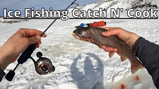 Catch and Cook Trout Ice Fishing - Utah Ice Fishing January 2022