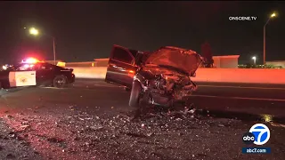 Wrong-way driver hits 5 cars on 60 Freeway in Riverside