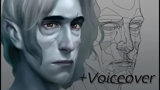 Studying My Character's Face + Voiceover [SPEEDPAINT]