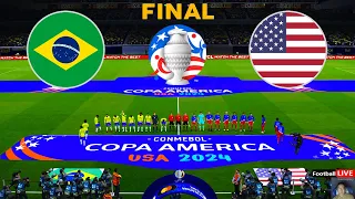 BRAZIL vs USA - Final - Copa America 2024 - Full Match All Goals | Vinicius vs Weah | eFootball PES