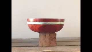 Woodturning a Padauk Bowl with Milliput Inlay