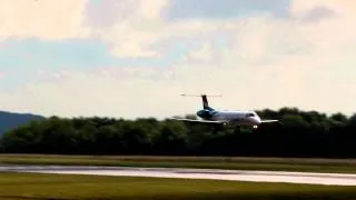 Embraer ERJ-145 Luxair landing at Luxembourg airport [Full HD]