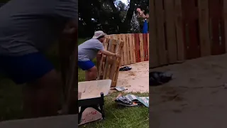 DIY Above Ground Pallet Pool 🏊🏊🏊🏊 #shorts