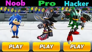 Noob vs Pro vs Hacker - Sonic Forces Speed Battle - All 49 Characters Unlocked Sir Lancelot Shadow