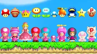 New Super Mario Bros. U Deluxe - All Toadette Power-Ups