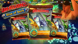 FOUR SEASONAL PACKS!!!!!! | Dragons: Rise Of Berk #151