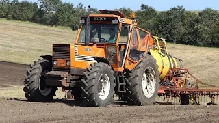 Fiat 1580DT Working in the Field Cultivating w/ some Old Amonia Equipment | Danish Agriculture