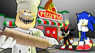 SONIC AND BABY SHADOW VS ESCAPE PAPA PIZZA'S PIZZERIA IN ROBLOX