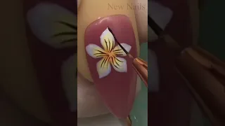 Pretty Flower Nail Art Step-by-Step For Beginner 💖Vẽ Hoa💅New Nails #short