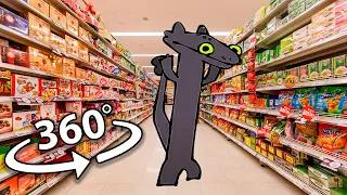 360º VR Toothless Dragon Dancing - in Supermarket 4K ( Toothless Dancing Meme )