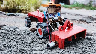 DIY Tractor Rotavator Cultivator Machine | Mini Creative | Water Pump Science Project