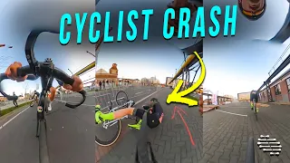 Cyclist in a Fixed Gear Race Crash on a Hairpin