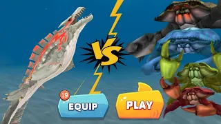 NEW ZAMAHARIBU VS ALL GIANT CRAB BOSS - Hungry Shark Evolution