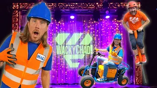 Handyman Hal meets Wacky Chad | Unicycle Stunts and Tricks | Pogo Stick for Kids