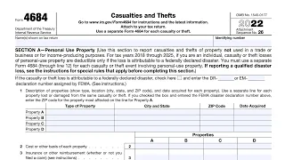 IRS Form 4684 walkthrough (Casualty & Theft Losses)