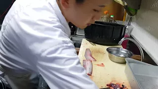 Preparing Live Eel at Makoto Japanese Restaurant
