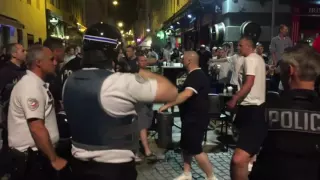 Raw: Soccer Fans, Locals Scuffle in France