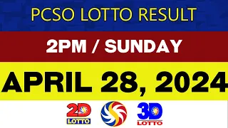 Lotto Result Today APRIL 28 2pm Ez2 Swertres 2D 3D 6/49 6/58  PCSO