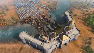 Age of Empires 4 - 1v3 INTENSE BRIDGE LAST STAND