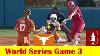 #8 Stanford vs #1 Texas Softball Highlights, 2024 NCAA World Series Game 3