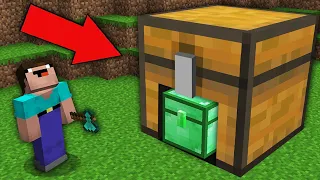 Minecraft NOOB vs PRO: NOOB FOUND SUPER SECRET EMERALD CHEST IN LARGE CHEST! 100% trolling