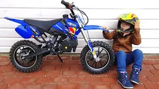 Funny Senya Unboxing And Test Drive The Cross Bike - Ride On Mini BIKE POWER WHEEL Pocket Bike