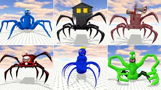 ALL SPIDER AND FRIEND MONSTER: choo choo charles and rainbow in garry's mod