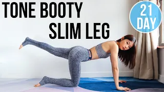 20 MIN SLIM LEG & TONE BOOTY (+ Get Rid of Cellulite) | 21-Day Lower Body Transform Program